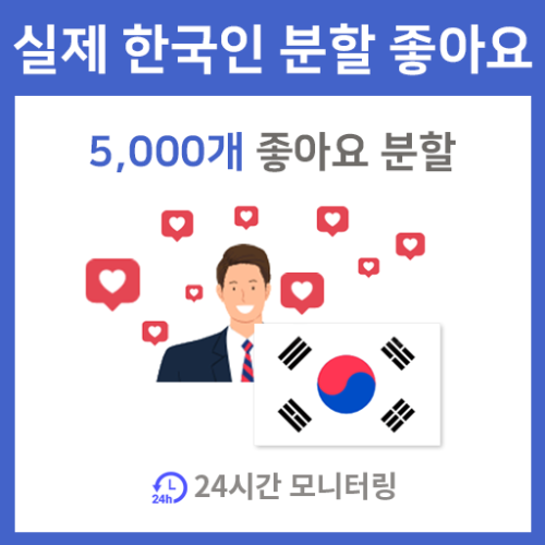 실제 한국인 분할 자동 좋아요 (5,000개 분할) 인스타그램 좋아요 늘리기